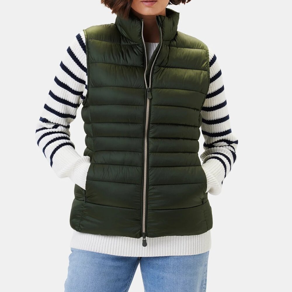 NWT Save The Duck Lynn Layering Up Warm Vest, Pine Green, XS, Animal-free Down